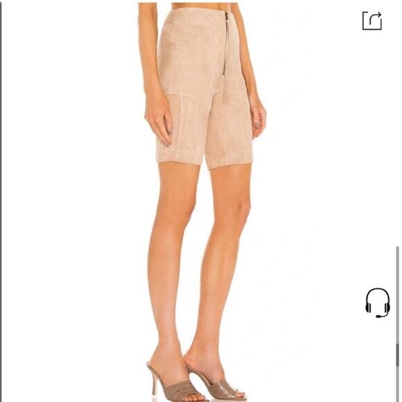 NWT Retrofete Amanda Suede Bike Shorts In Hummus - Picture 2 of 7